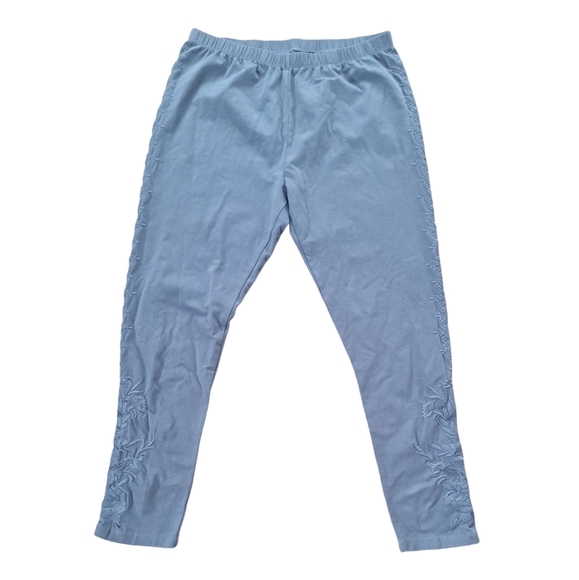 Karyn Seo Addison Embroidered Gray Legging Pants L - Picture 1 of 7